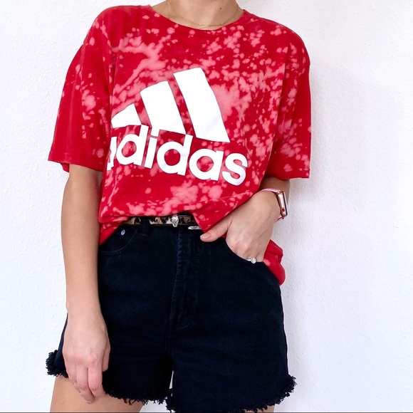 adidas Tops - Adidas Oversized Cropped T-Shirt Custom Tie Dye